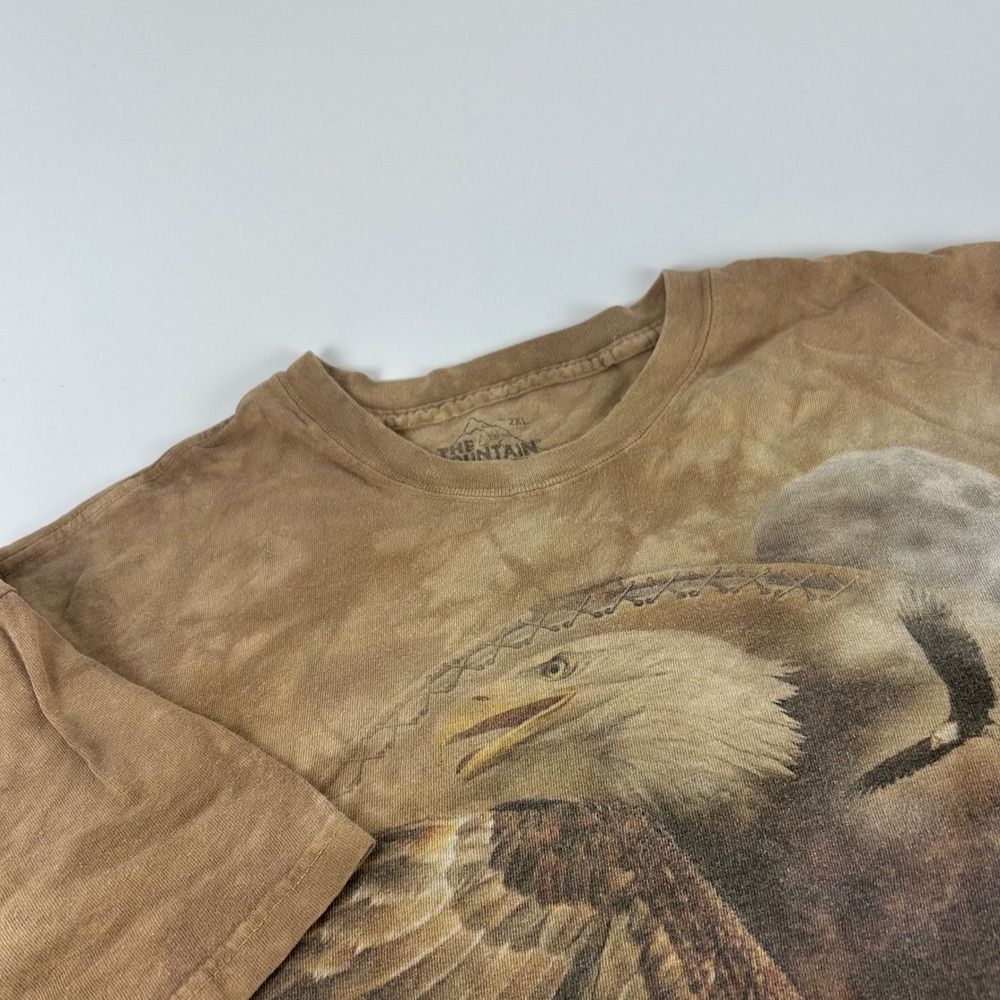 The Mountain Mens 2XL Bald Eagle Dreamcatcher Tie Dye T-Shirt Brown Graphic Tee